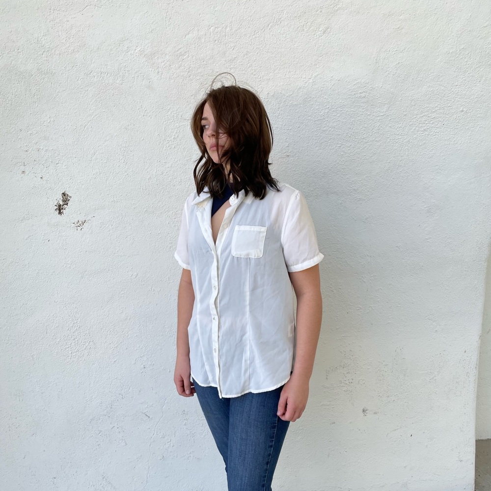 Sheer white button up